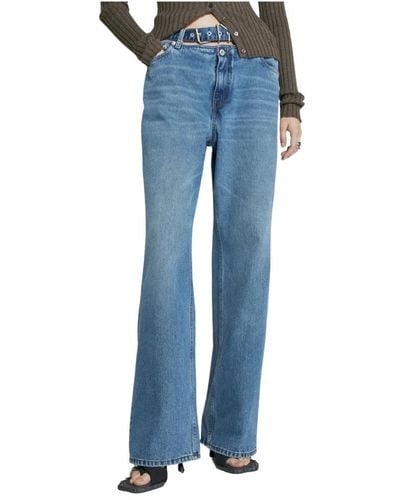 Y. Project Y-belt loose-fit jeans - Blau