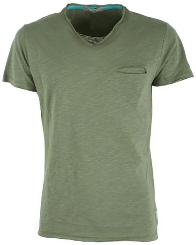 Yes-Zee Kurzarm v-ausschnitt taschen t-shirt - Grün