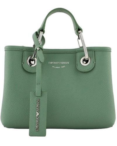 Emporio Armani Grüne mini-einkaufstasche mit hirschdruck