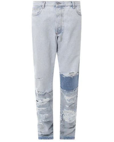 Heron Preston Baumwoll-jeans mit logo-patch - Blau