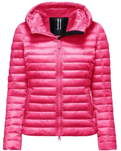 Bomboogie Bright nylon hooded jacket with synthetic padding - Rosa