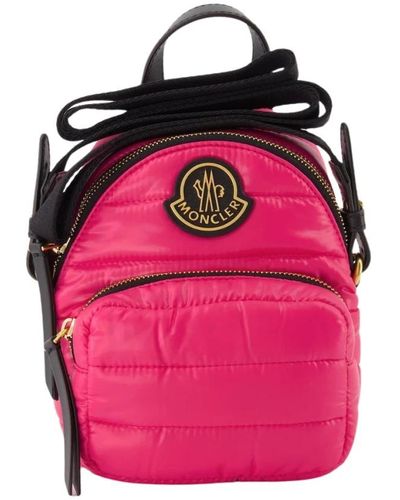 Moncler Nylon rucksack mit lederdetails - Pink