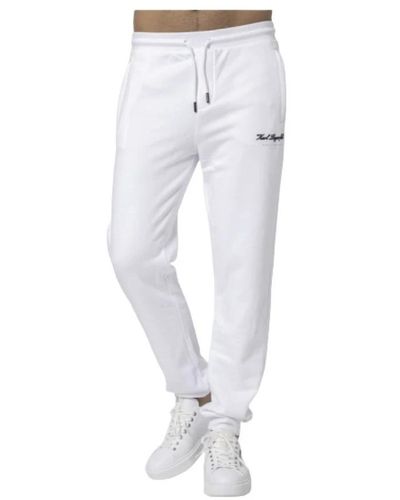 Karl Lagerfeld Pantaloni jogging bianchi signature - Grigio