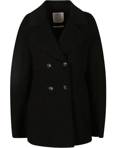 Sportmax Double-Breasted Coats - Black