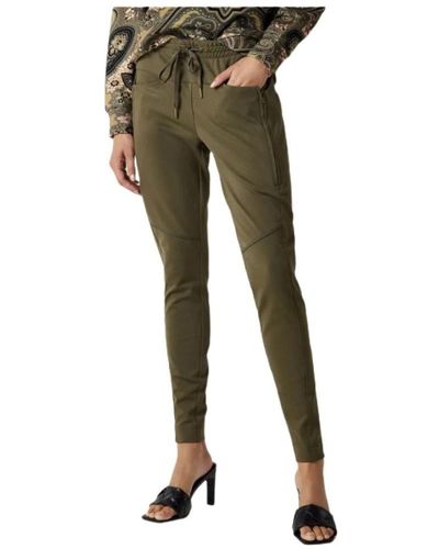 Green Slim fit cotton pants 40932