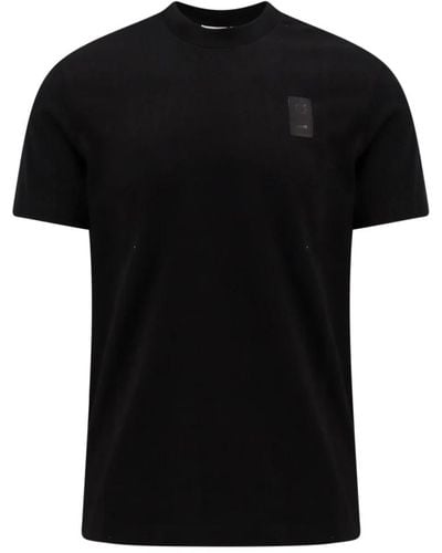 Ferragamo T-shirt in cotone con logo patch - Nero