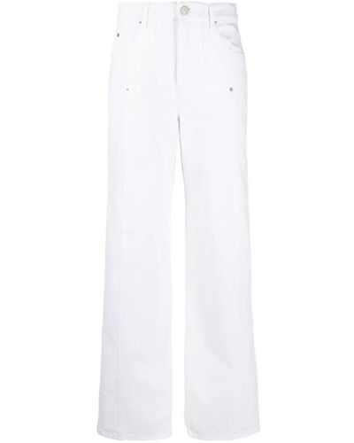 Isabel Marant Jeans in cotone bianco a gamba dritta