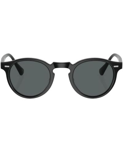 Oliver Peoples Semi-matt schwarze sonnenbrille - Grau