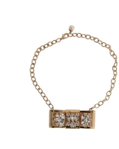 Dolce & Gabbana Kristall schleifen choker halskette - Mettallic