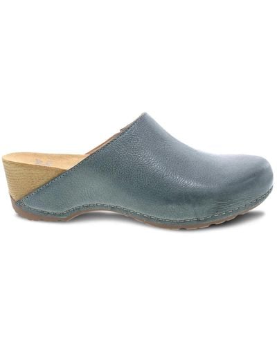 Dansko Denim leder keil sandalen beige kontrast - Blau