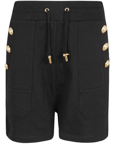 Balmain Jersey shorts mit 6 knöpfen - Schwarz