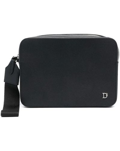 DSquared² Schwarze clutch-tasche für männer,schwarze leder-logo-stud-clutch-tasche