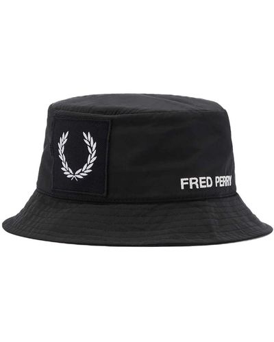 Fred Perry Cappello bucket nero con logo