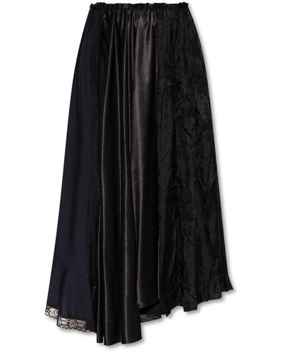 Balenciaga Skirt in contrasting fabrics - Negro
