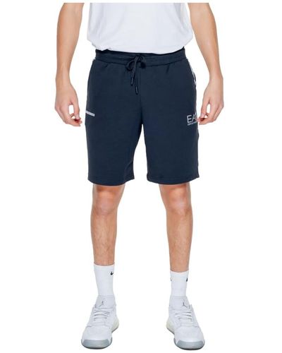 EA7 Blaue spitzen-shorts mit taschen