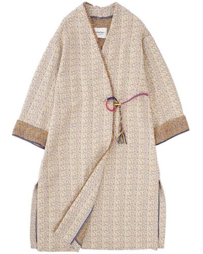 Ottod'Ame Kimono kaftan di lusso italiano - Neutro