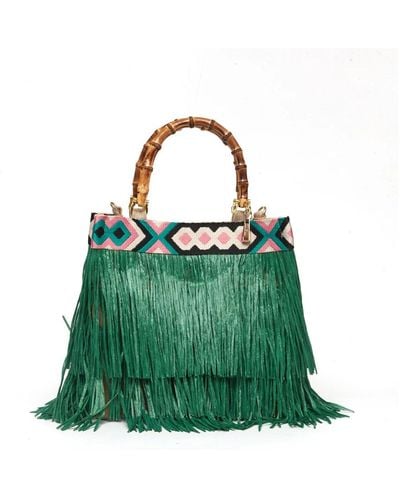 La Milanesa Umweltfreundliche handtasche aus grünem jute