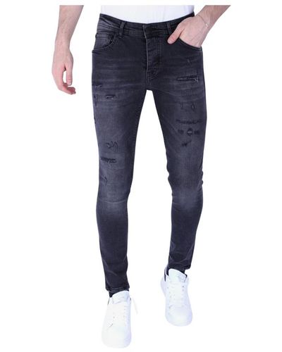 Local Fanatic Ripped jeans für männer slim fit mit stretch - Blau