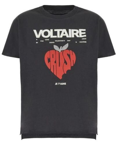 Zadig & Voltaire Baumwoll-t-shirt mit crush- und concert-prints - Schwarz