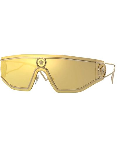 Versace Goldene shield sonnenbrille - Gelb