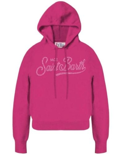 Mc2 Saint Barth Cropped hoodie mit st.barth stickerei - Pink