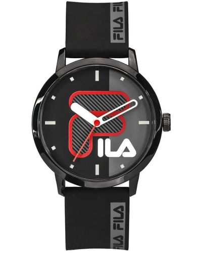 Fila Style silikon armbanduhr - Schwarz