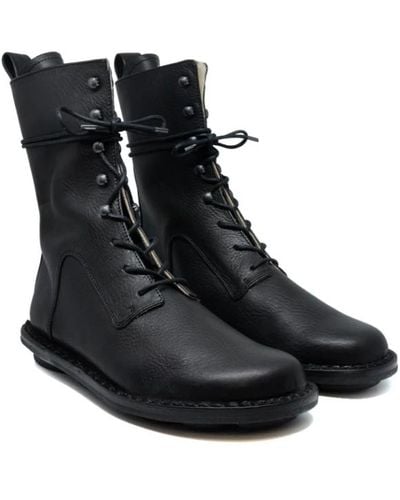 Trippen Concrete lace-up ankle boot with metal hooks - Schwarz