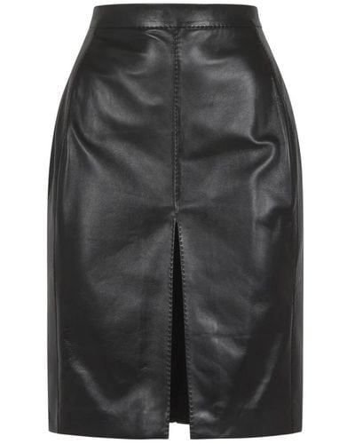 Saint Laurent Leather Skirts - Gray
