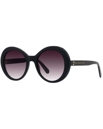 Stella McCartney Glänzende schwarze gradient bordeaux sonnenbrille