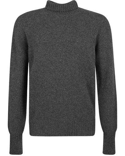 Drumohr Anthrazit lammwolle rollkragen pullover - Grau