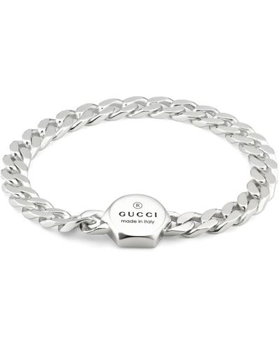 Gucci Braccialetto in argento con ciondolo - Metallizzato