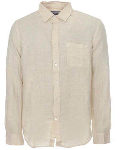 Portuguese Flannel Leinenhemd mit kentkragen - Weiß