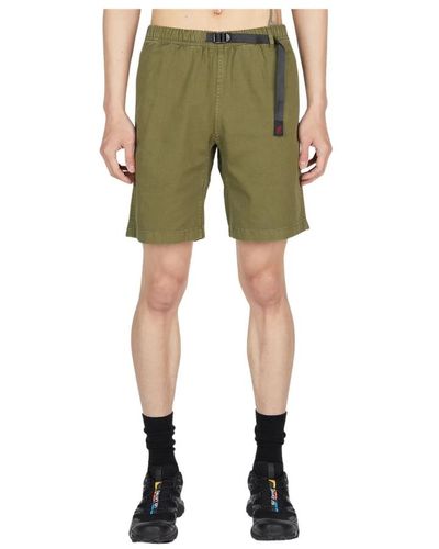 Gramicci Shorts in twill di cotone con cintura a fibbia - Verde
