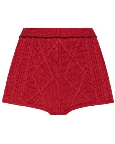 Marine Serre Cable Knit Mini Shorts - Rot