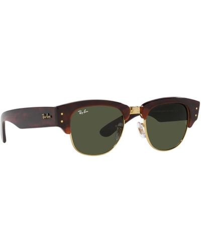 Ray-Ban Mega clubmaster occhiali da sole in tartaruga/oro - Verde