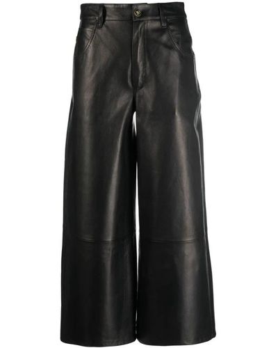 Etro Leather Trousers - Black