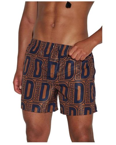 DSquared² Hochwertige strandbekleidung für männer - Braun