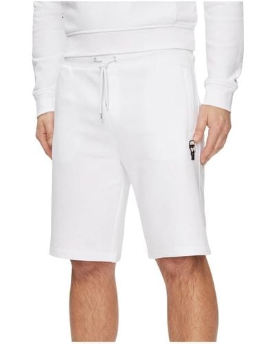 Karl Lagerfeld Weiße baumwollmischung regular fit shorts