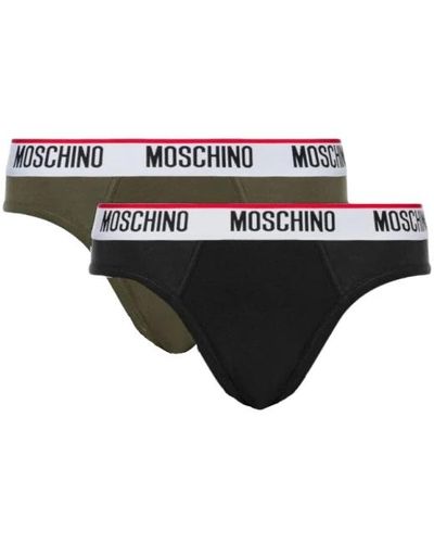Moschino 2pack slip logo band95% cotone 5%elastan - Nero