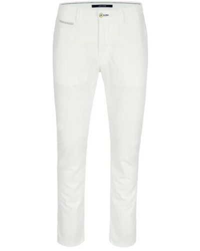 Atelier Noterman Pantaloni chino slim fit color crema - Bianco