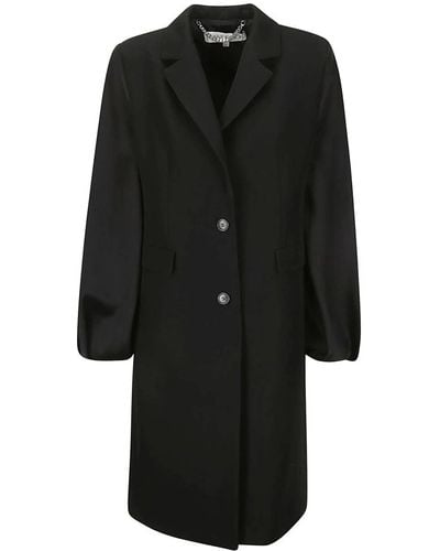 JW Anderson Cappotto nero in lana con maniche a palloncino