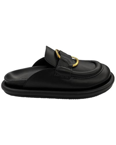 Moncler Bell pantoletten schwarz/gold