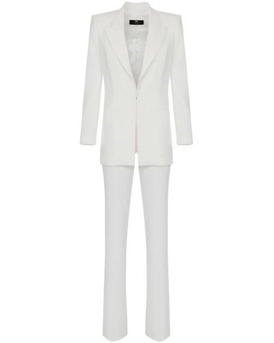Elisabetta Franchi Stilvolles single breasted anzug set - Weiß