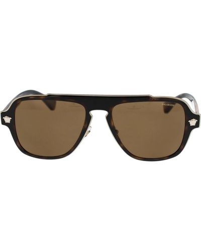 Versace 1252la sonnenbrille mit einheitlichen gläsern - Braun