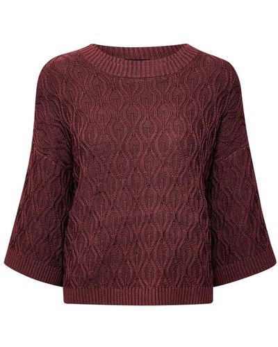 Soaked In Luxury Round-Neck Knitwear - Red