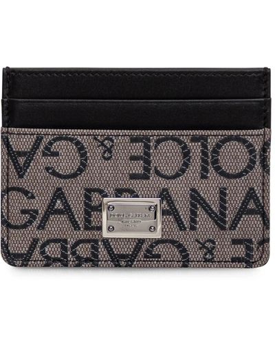 Dolce & Gabbana Portafoglio grigio con logo porta carte - Nero