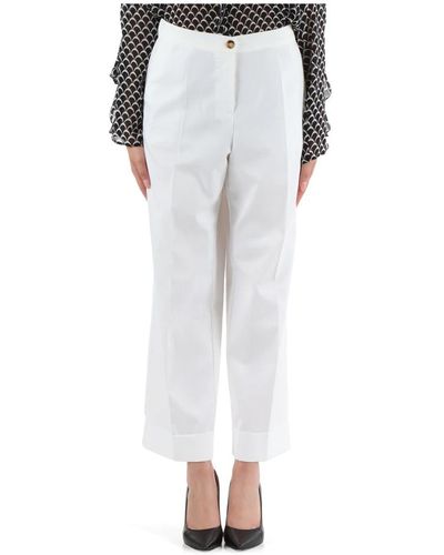 Elena Miro Baumwollhose mit halbelastischem bund - Weiß