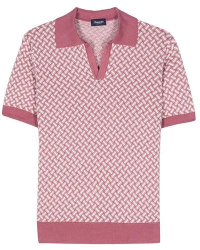 Drumohr Rosa/weiß polo shirt,blau/weiß polo shirt,polo shirts - Pink