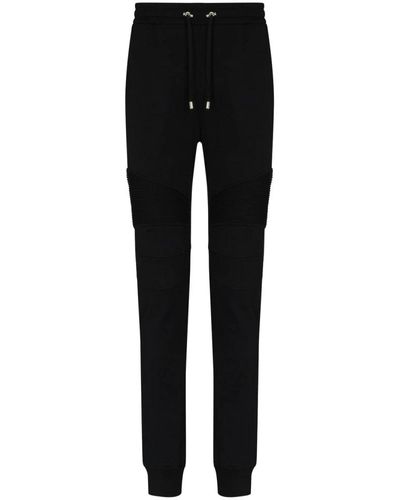 Balmain Schwarze flock sweatpants