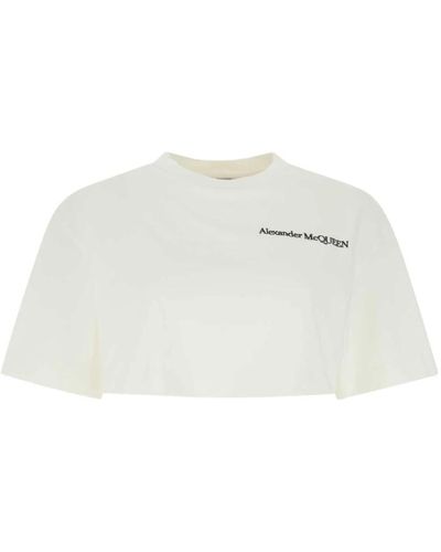 Alexander McQueen Klassisches weißes baumwoll-t-shirt